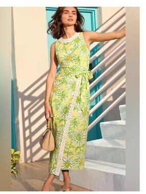 lilly pulitzer silva dress Lilly Pulitzer Womens Silva Maxi Dress (Size 4) (Galaxy Blue What The Shell Engineered Maxi)